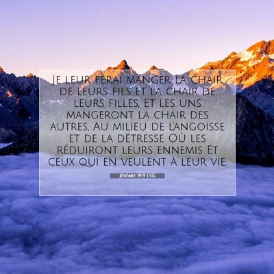 Jérémie 19:9 LSG Image du verset biblique