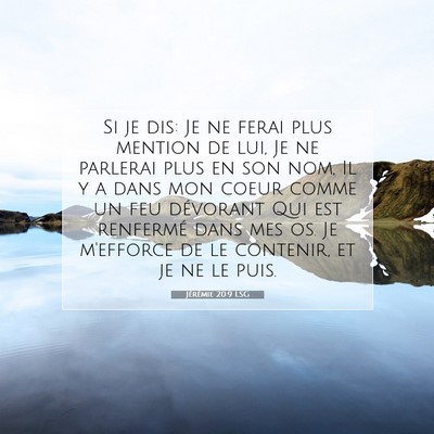 Jérémie 20:9 LSG Image du verset biblique