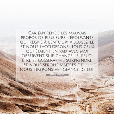 Jérémie 20:10 Verset biblique expliqué