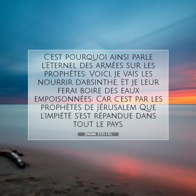 Jérémie 23:15 Verset biblique expliqué