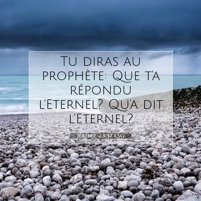 Jérémie 23:37 Verset biblique expliqué