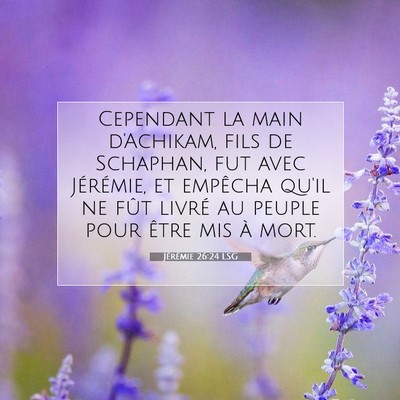 Jérémie 26:24 Verset biblique expliqué