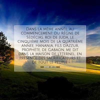 Jérémie 28:1 LSG Image du verset biblique