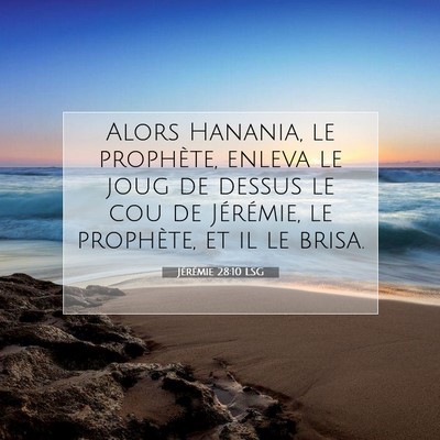 Jérémie 28:10 Verset biblique expliqué