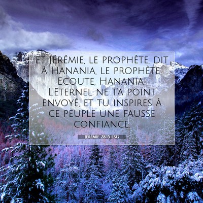 Jérémie 28:15 Verset biblique expliqué