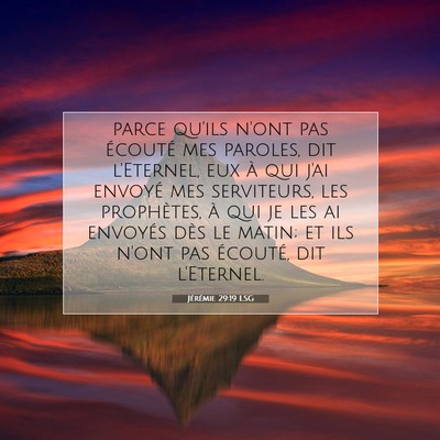 Jérémie 29:19 Verset biblique expliqué