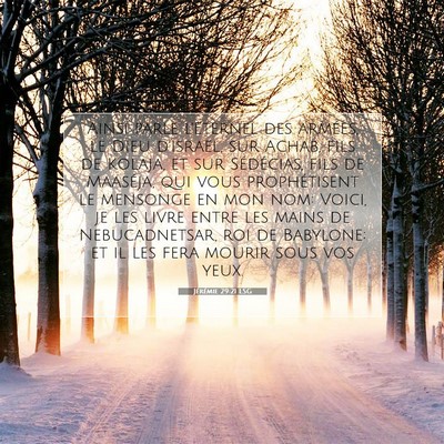 Jérémie 29:21 Verset biblique expliqué