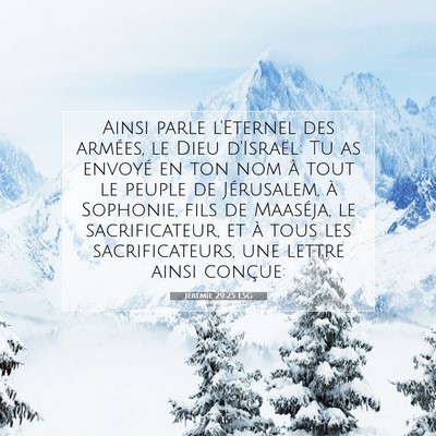 Jérémie 29:25 Verset biblique expliqué