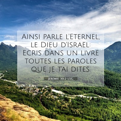 Jérémie 30:2 LSG Image du verset biblique