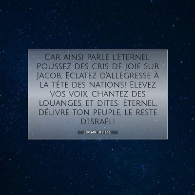 Jérémie 31:7 Verset biblique expliqué