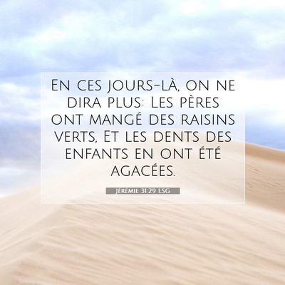 Jérémie 31:29 Verset biblique expliqué