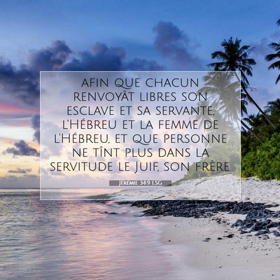 Jérémie 34:9 LSG Image du verset biblique