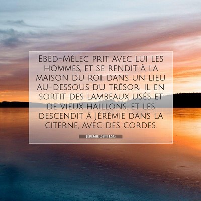 Jérémie 38:11 LSG Image du verset biblique