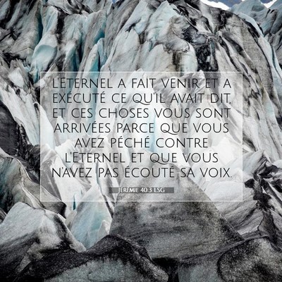 Jérémie 40:3 Verset biblique expliqué