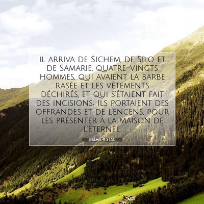 Jérémie 41:5 LSG Image du verset biblique