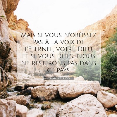 Jérémie 42:13 LSG Image du verset biblique