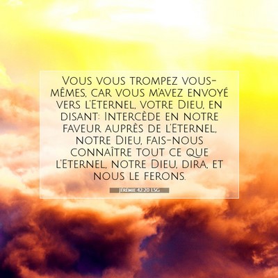 Jérémie 42:20 LSG Image du verset biblique