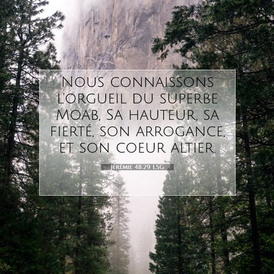 Jérémie 48:29 LSG Image du verset biblique