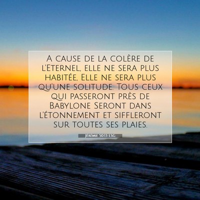 Jérémie 50:13 LSG Image du verset biblique