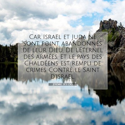 Jérémie 51:5 LSG Image du verset biblique