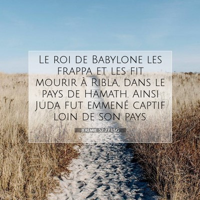 Jérémie 52:27 Verset biblique expliqué