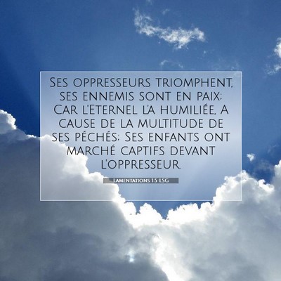 Lamentations 1:5 Verset biblique expliqué