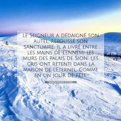 Lamentations 2:7 Verset biblique expliqué