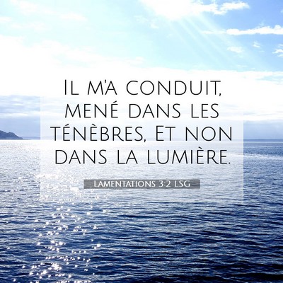 Lamentations 3:2 Verset biblique expliqué