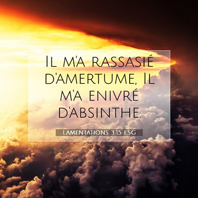 Lamentations 3:15 Verset biblique expliqué