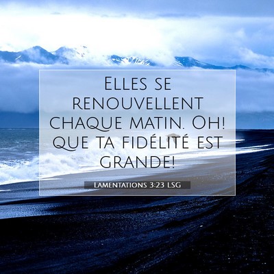 Lamentations 3:23 LSG Image du verset biblique