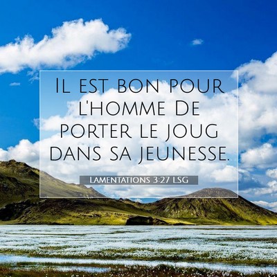 Lamentations 3:27 LSG Image du verset biblique