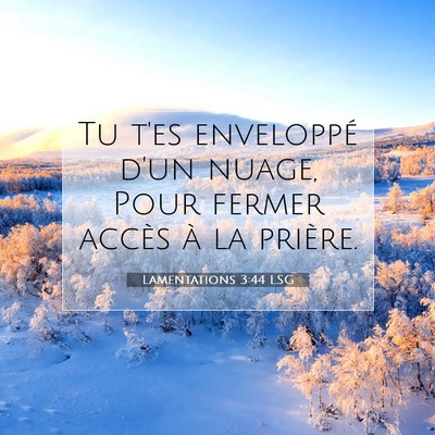 Lamentations 3:44 LSG Image du verset biblique