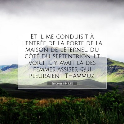 Ézéchiel 8:14 LSG Image du verset biblique