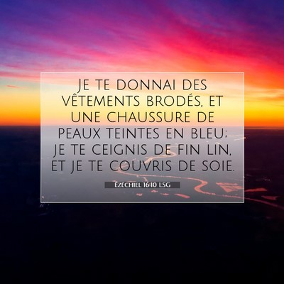 Ézéchiel 16:10 LSG Image du verset biblique