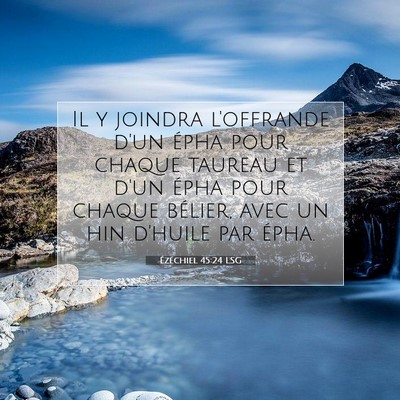 Ézéchiel 45:24 LSG Image du verset biblique