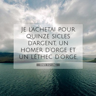 Osée 3:2 Verset biblique expliqué