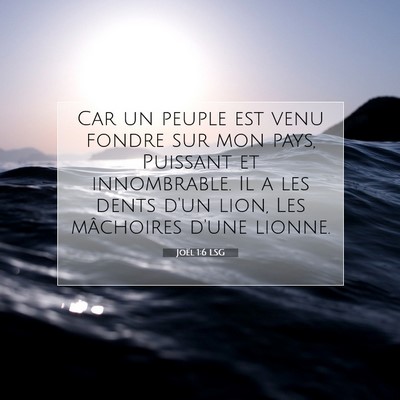 Joël 1:6 Verset biblique expliqué