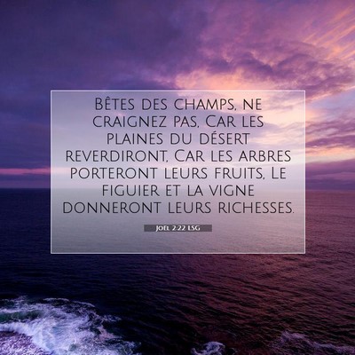 Joël 2:22 Verset biblique expliqué