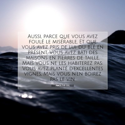 Amos 5:11 LSG Image du verset biblique