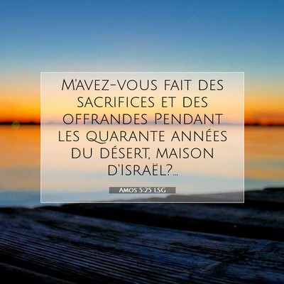 Amos 5:25 LSG Image du verset biblique