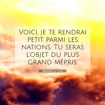 Abdias 1:2 LSG Image du verset biblique