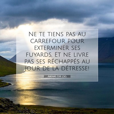 Abdias 1:14 LSG Image du verset biblique