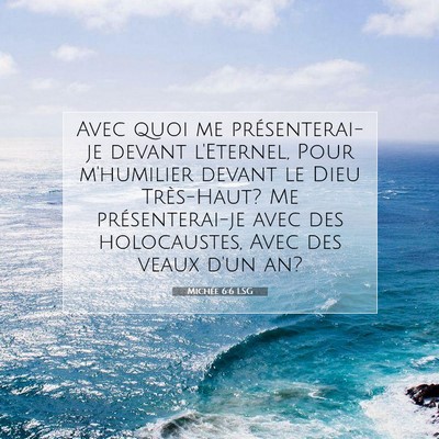 Michée 6:6 LSG Image du verset biblique