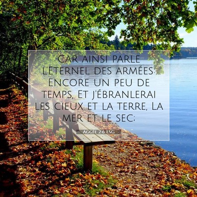 Aggée 2:6 Verset biblique expliqué