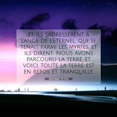 Zacharie 1:11 LSG Image du verset biblique