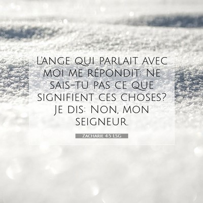 Zacharie 4:5 Verset biblique expliqué