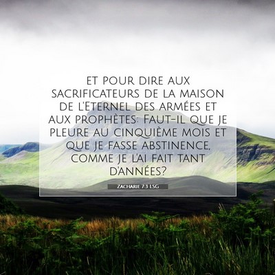 Zacharie 7:3 LSG Image du verset biblique