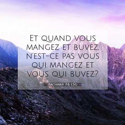 Zacharie 7:6 Verset biblique expliqué