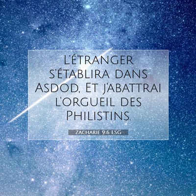 Zacharie 9:6 LSG Image du verset biblique