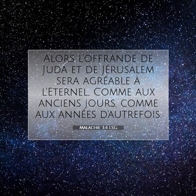 Malachie 3:4 LSG Image du verset biblique